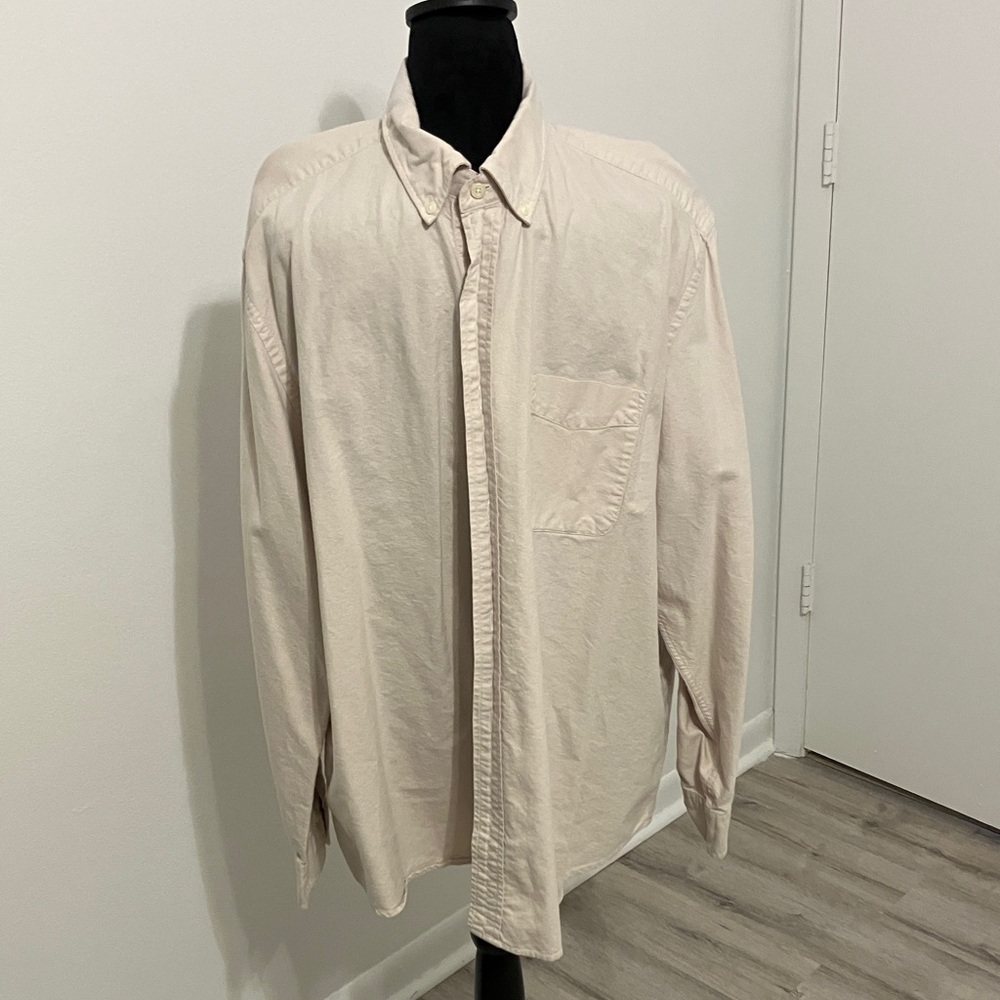Classic Cream Button-Down Shirt for Men